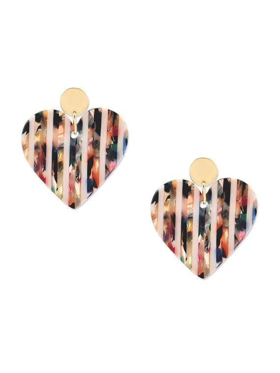 multi colored alloy drop earrings
