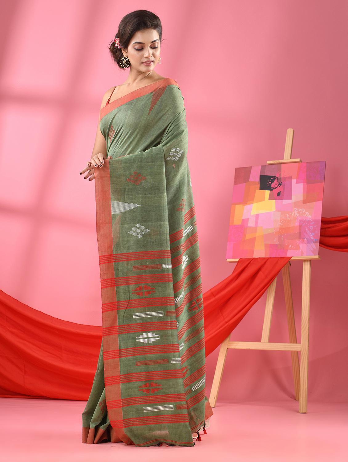 women self design handloom saree - 21240619 - Standard Image - 1