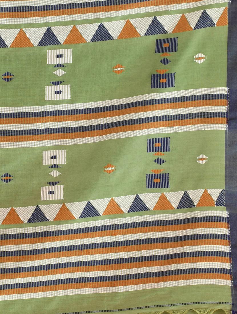 green art silk handloom saree with blouse - 21240626 - Standard Image - 4
