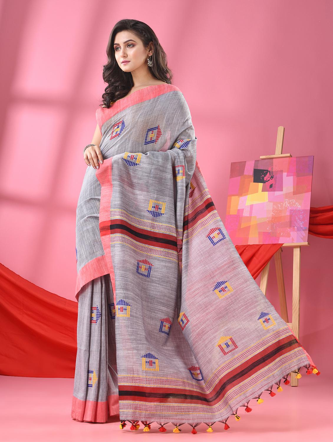 women self design handloom saree - 21240632 - Standard Image - 1