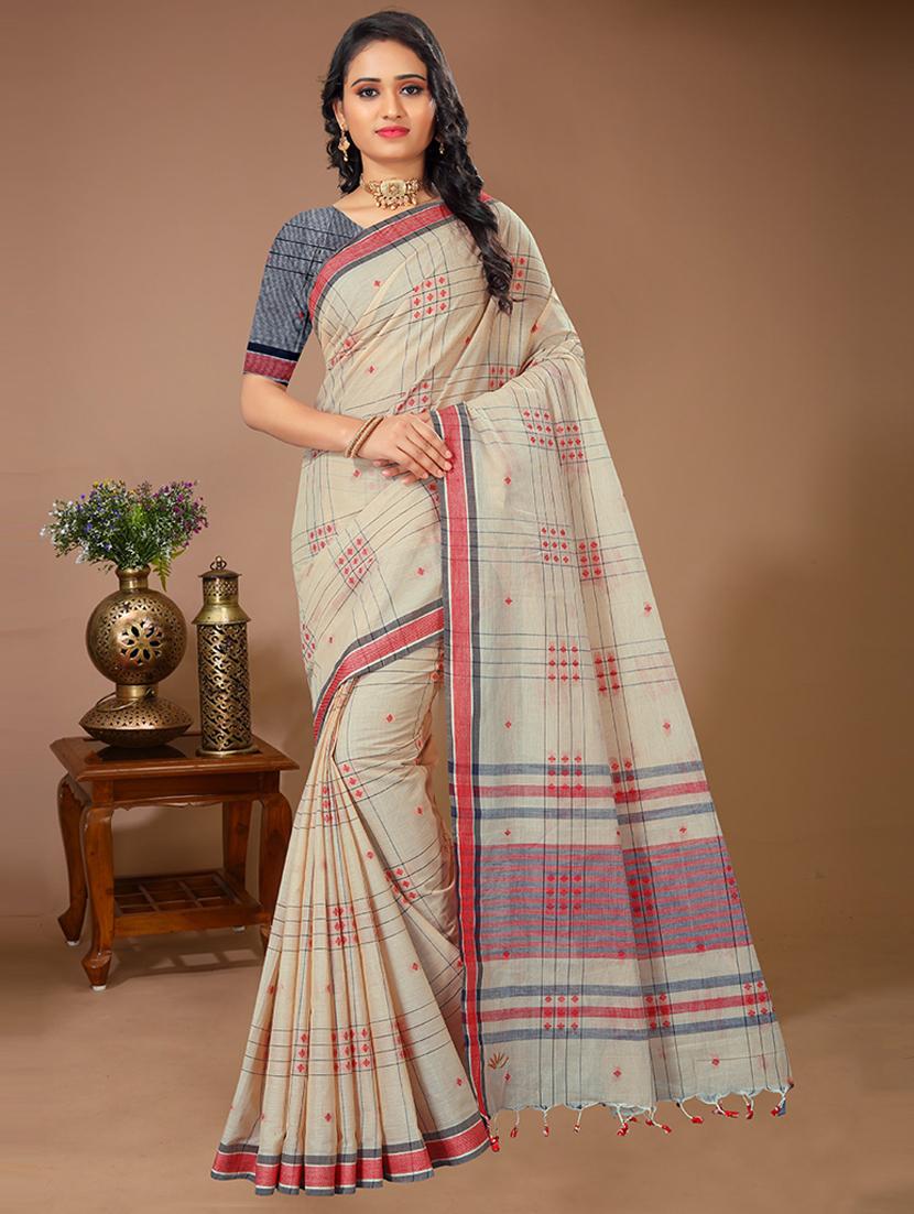 women self design handloom saree with blouse - 21242123 - Zoom Image - 0