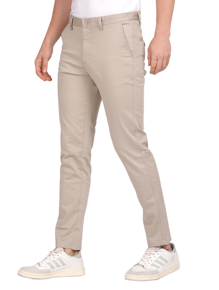 cream cotton chinos casual trousers - 21242449 - Standard Image - 1