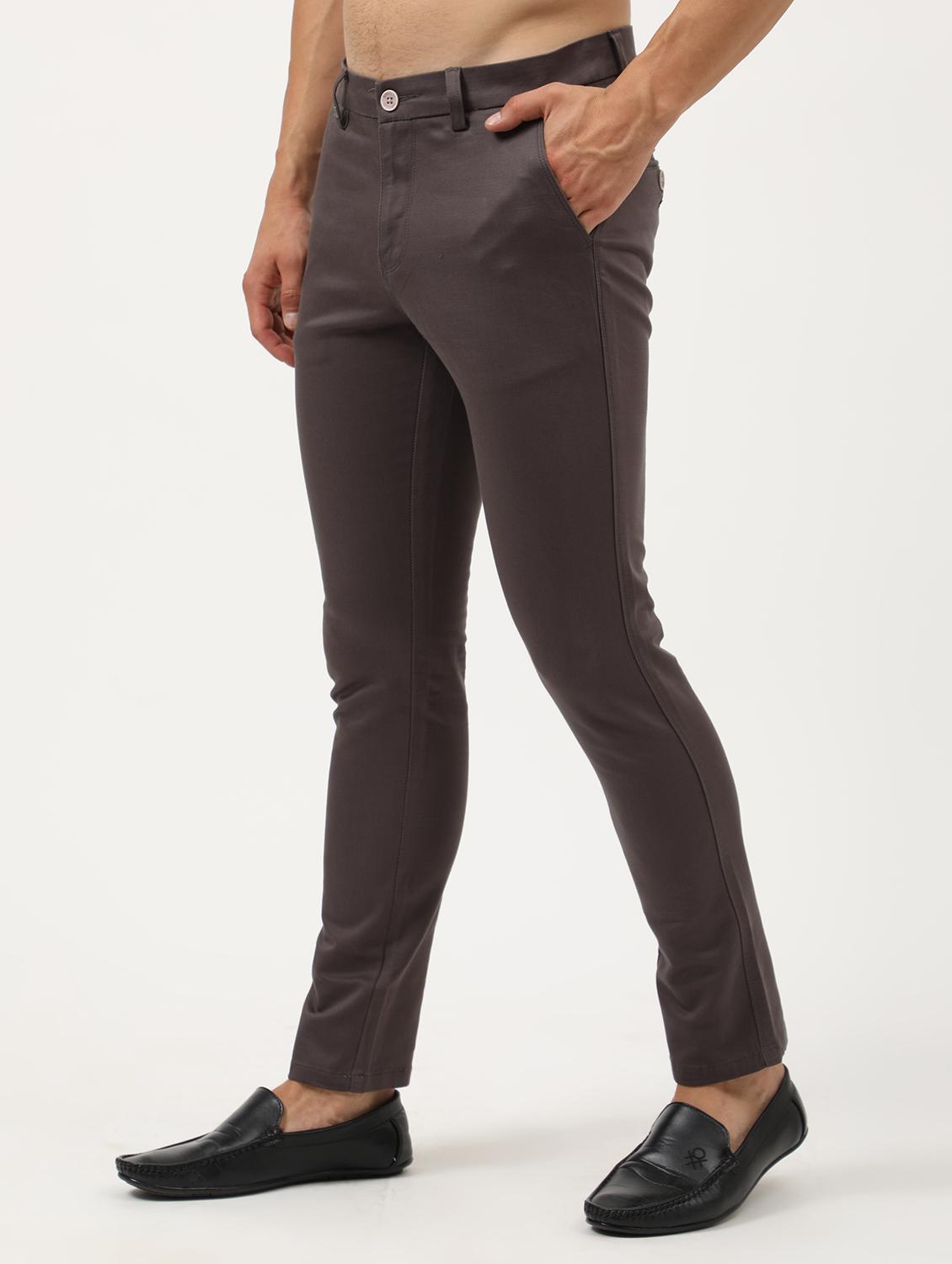 brown cotton chinos casual trousers - 21242454 - Standard Image - 1