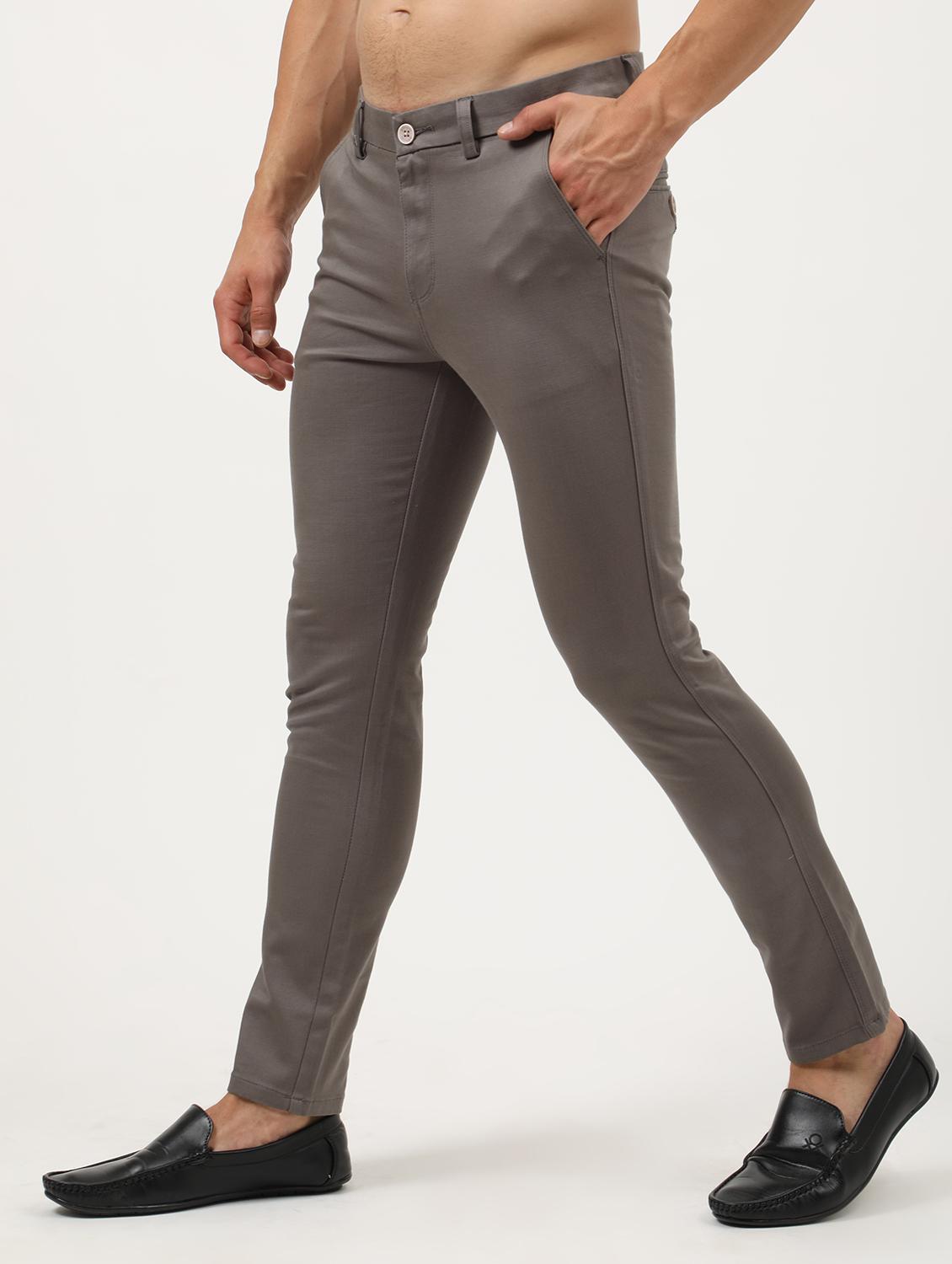 grey cotton chinos casual trousers - 21242456 -  Standard Image - 1