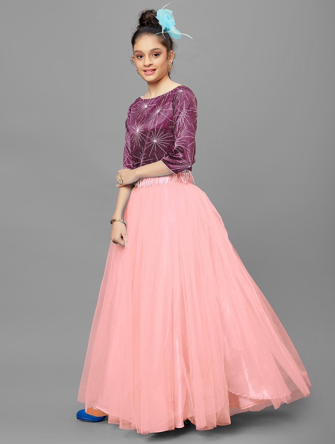 girls printed boat neck lehenga choli - 21243574 -  Standard Image - 1