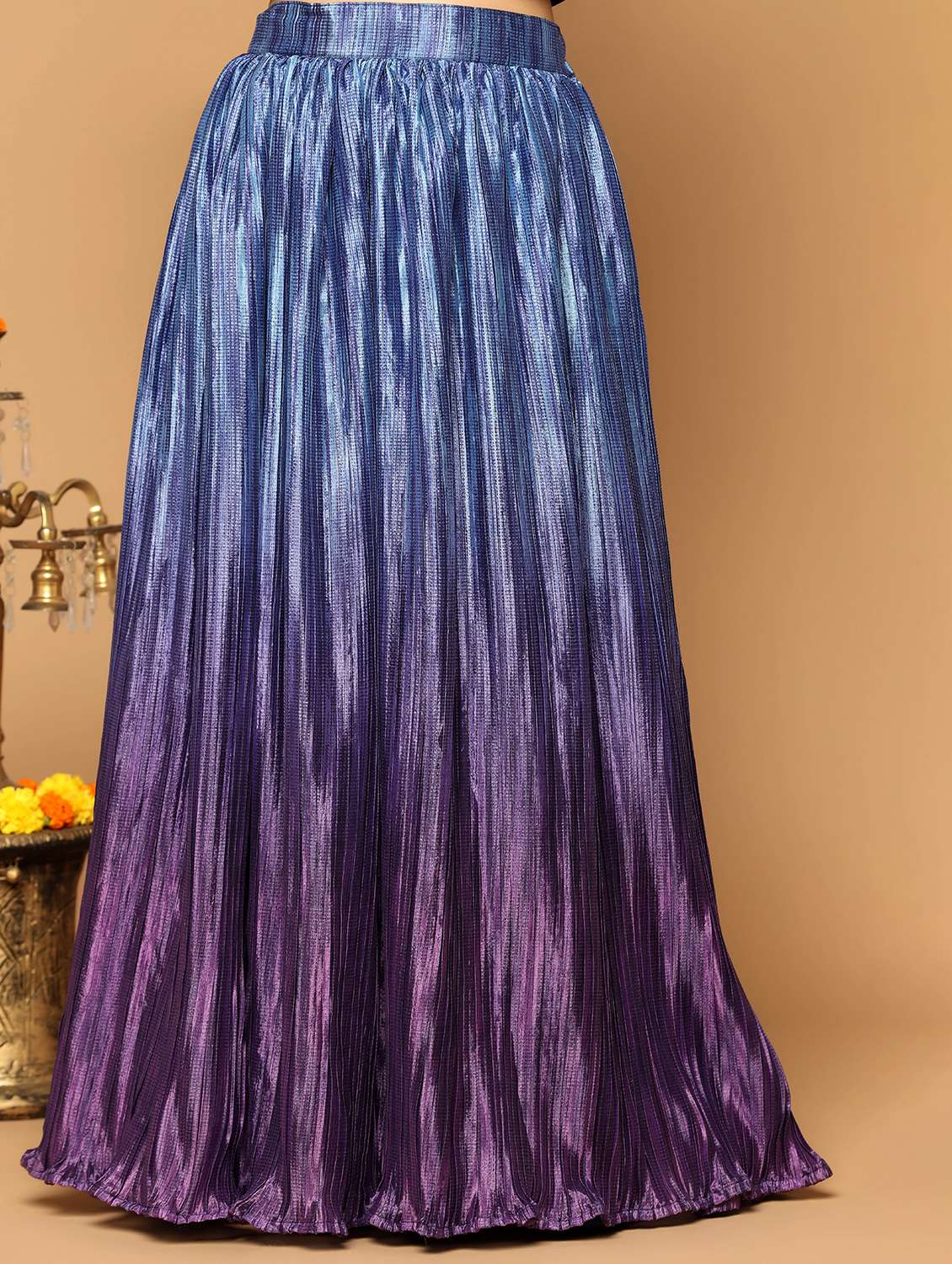 girls navy blue v neck lehenga choli - 21243648 -  Standard Image - 4