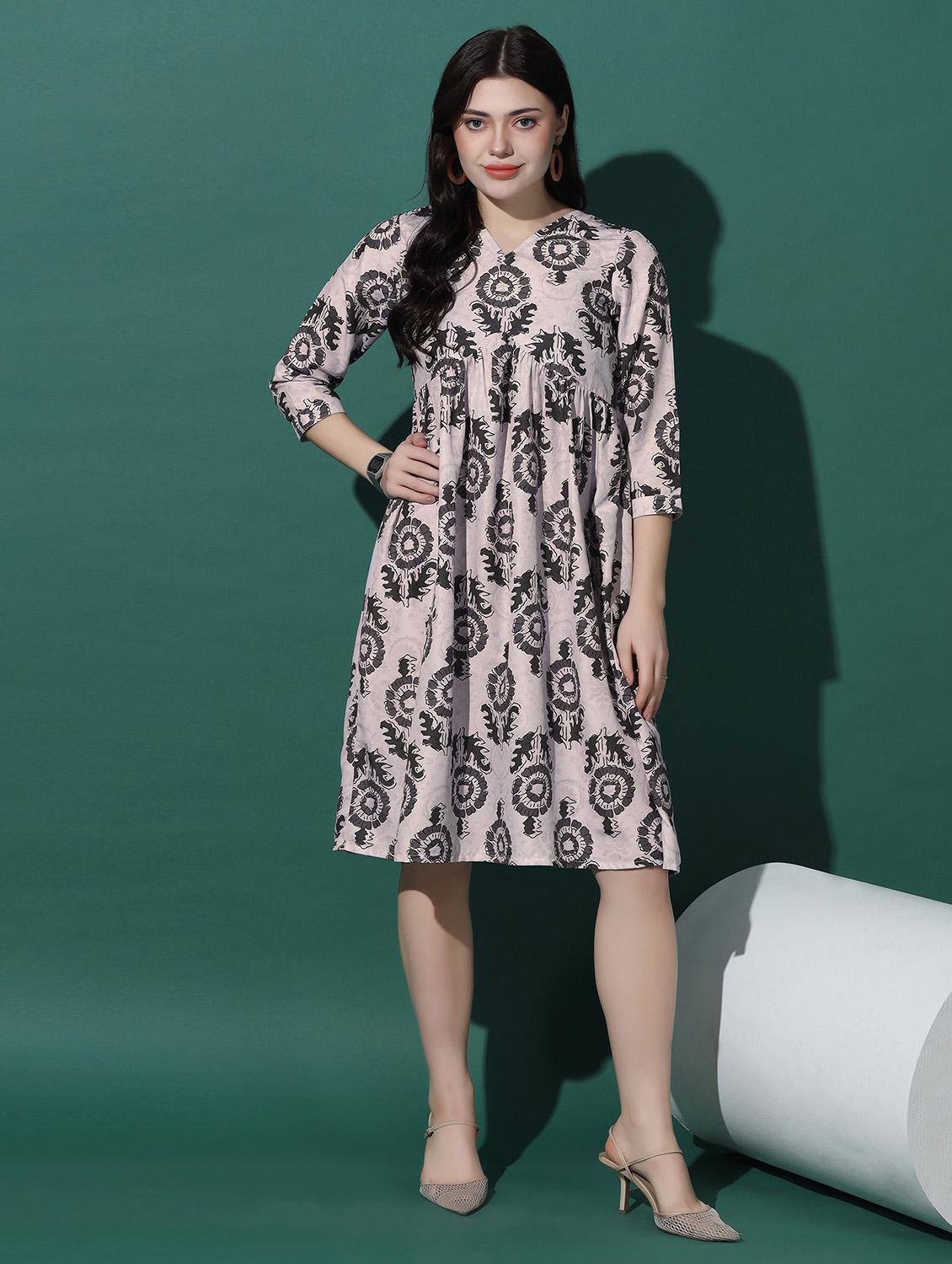 grey polyester aline dress - 21243738 - Zoom Image - 0