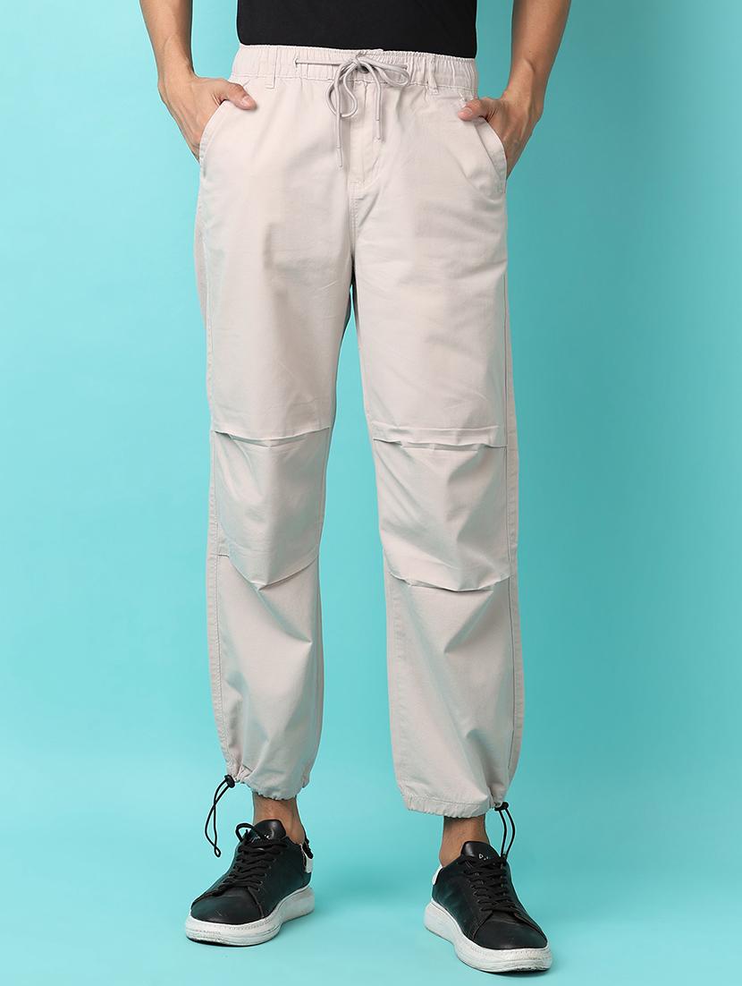 men mid rise solid joggers