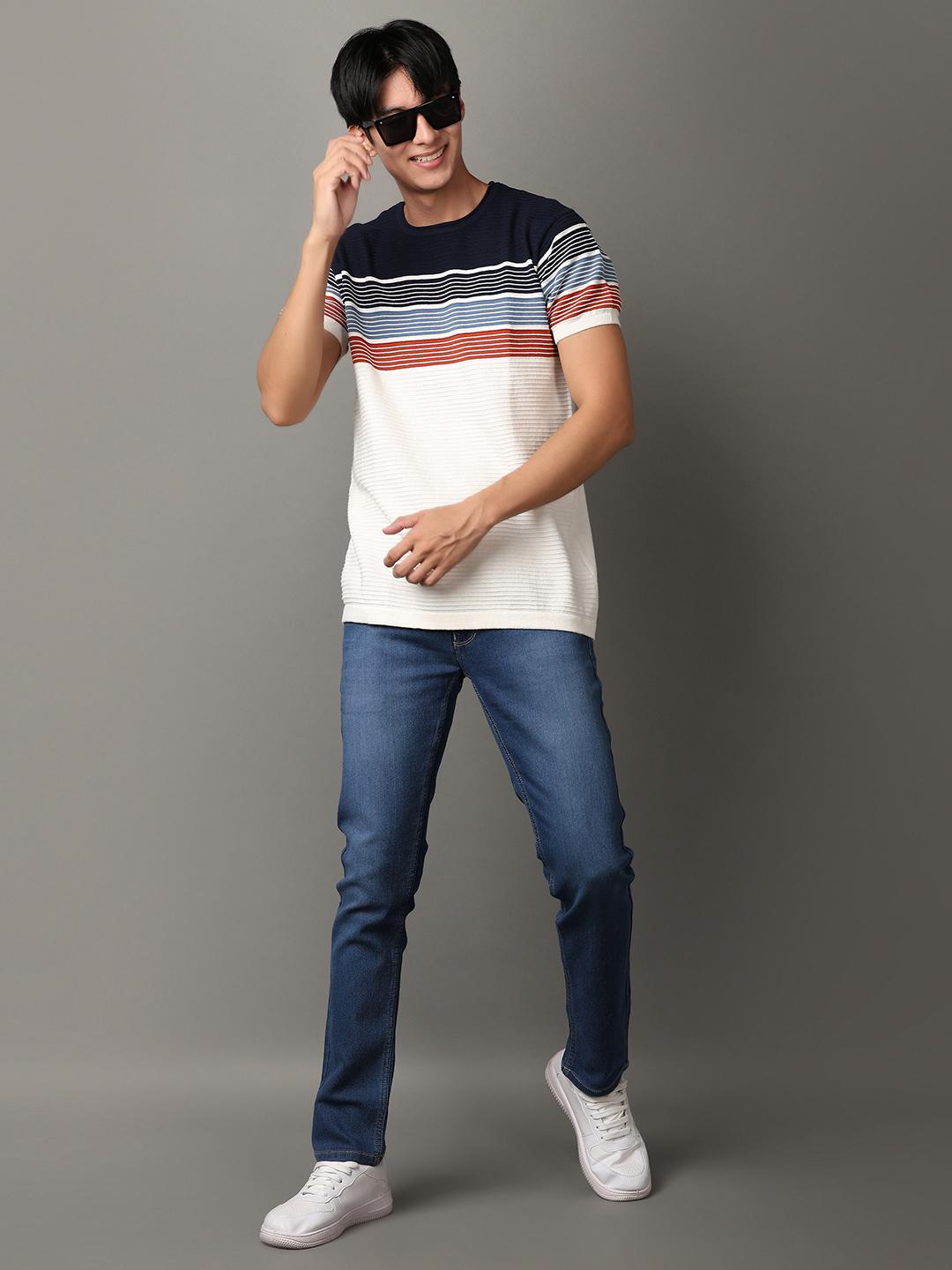 off white cotton front print tshirt - 21244235 - Standard Image - 1