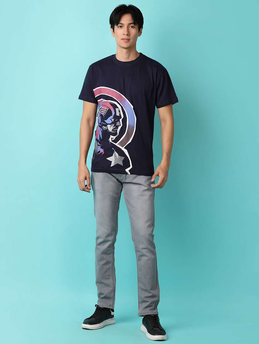 men front print round neck t-shirt - 21244245 -  Standard Image - 4