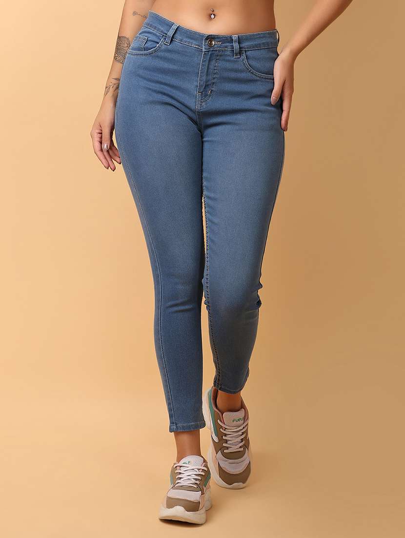 blue cotton slim fit jean