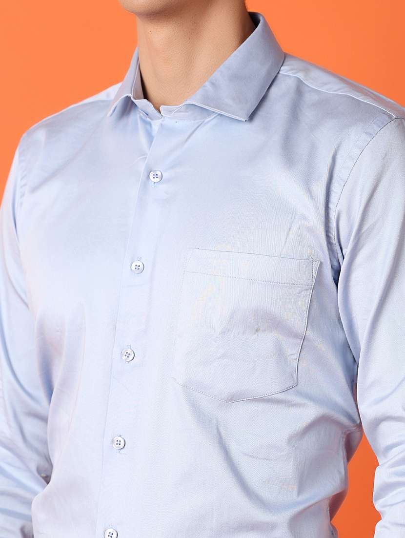 men light blue solids formal shirt - 21244275 -  Standard Image - 4