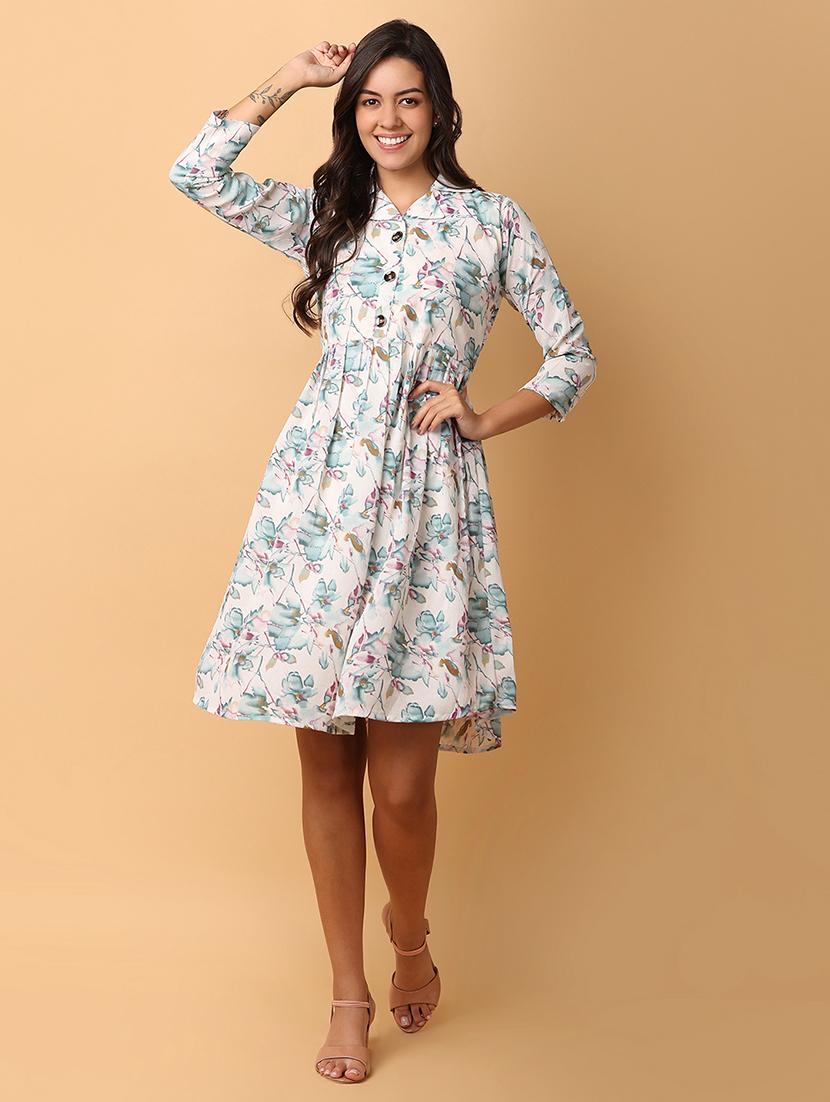 women white cotton a-line dress - 21244290 - Zoom Image - 0