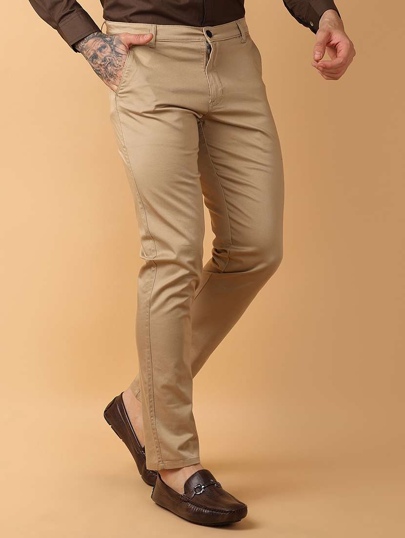 men solid chinos casual trouser - 21244314 -  Standard Image - 1