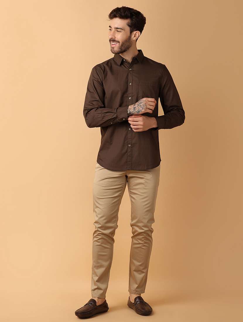 men solid chinos casual trouser - 21244314 -  Standard Image - 4