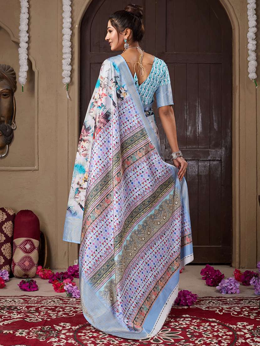 women printed bordered saree with blouse - 21244409 -  Standard Image - 1
