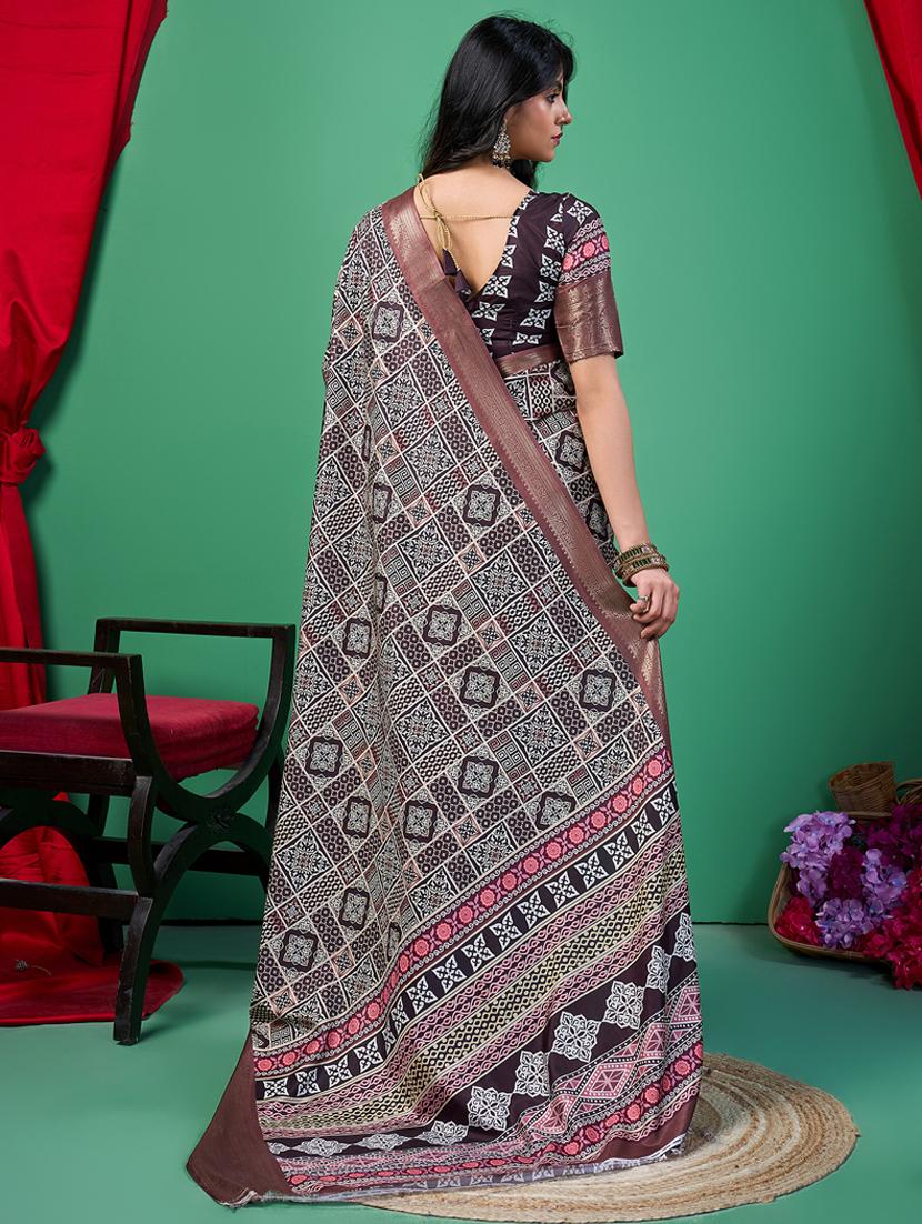 women printed saree with blouse - 21244571 -  Standard Image - 1