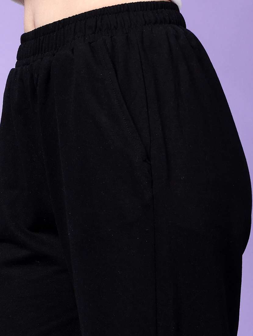 mid rise solid track pant - 21244636 - Standard Image - 4