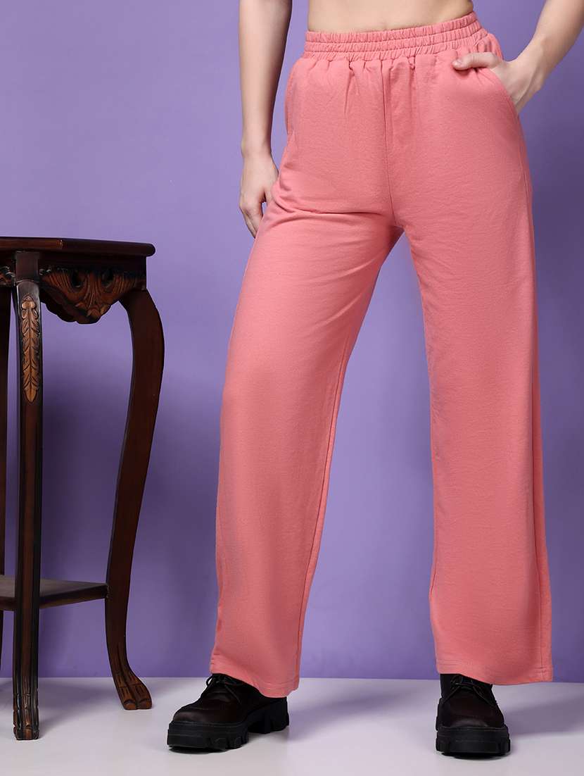 mid rise solid track pant