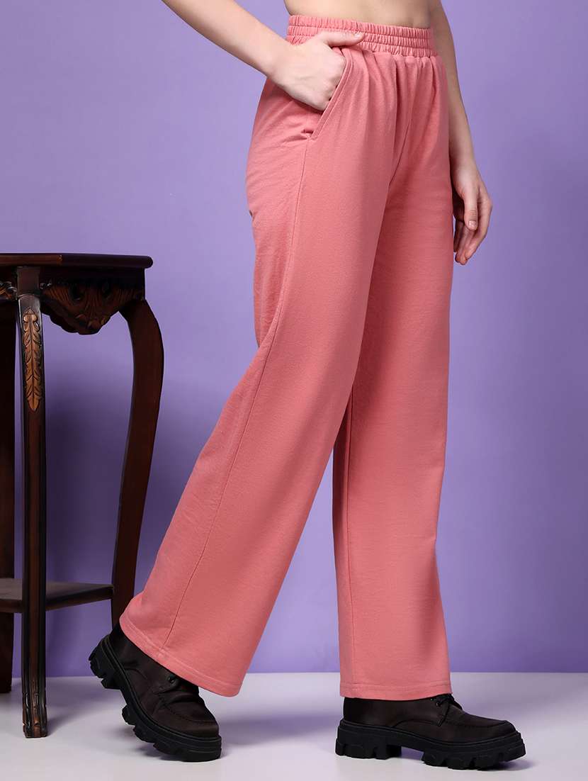 mid rise solid track pant - 21244637 -  Standard Image - 1