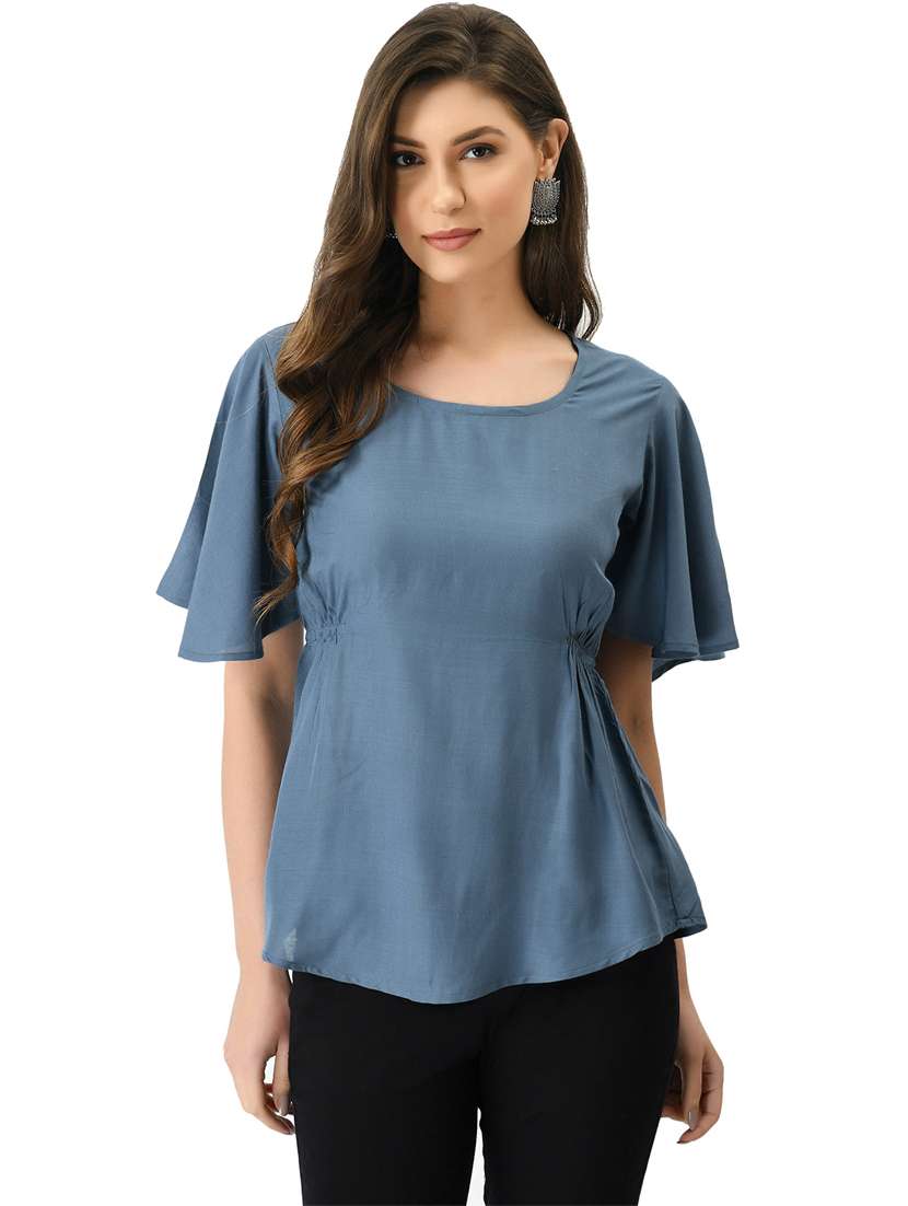 blue solid regular top - 21244684 - Zoom Image - 0