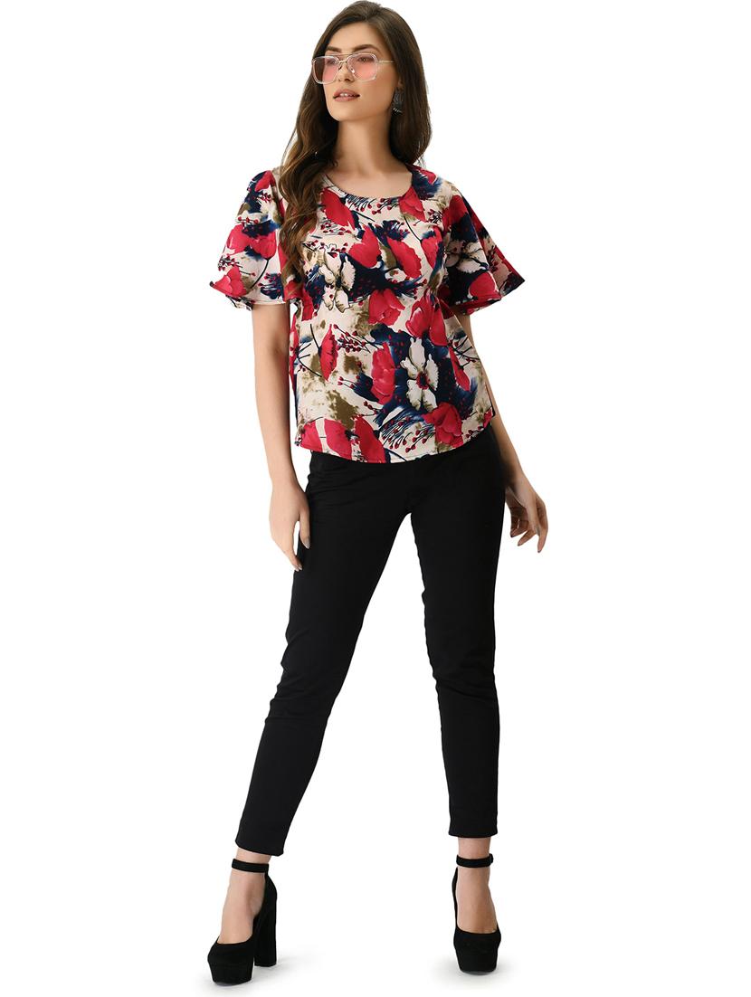 multi colored crepe regular top - 21244685 - Standard Image - 4