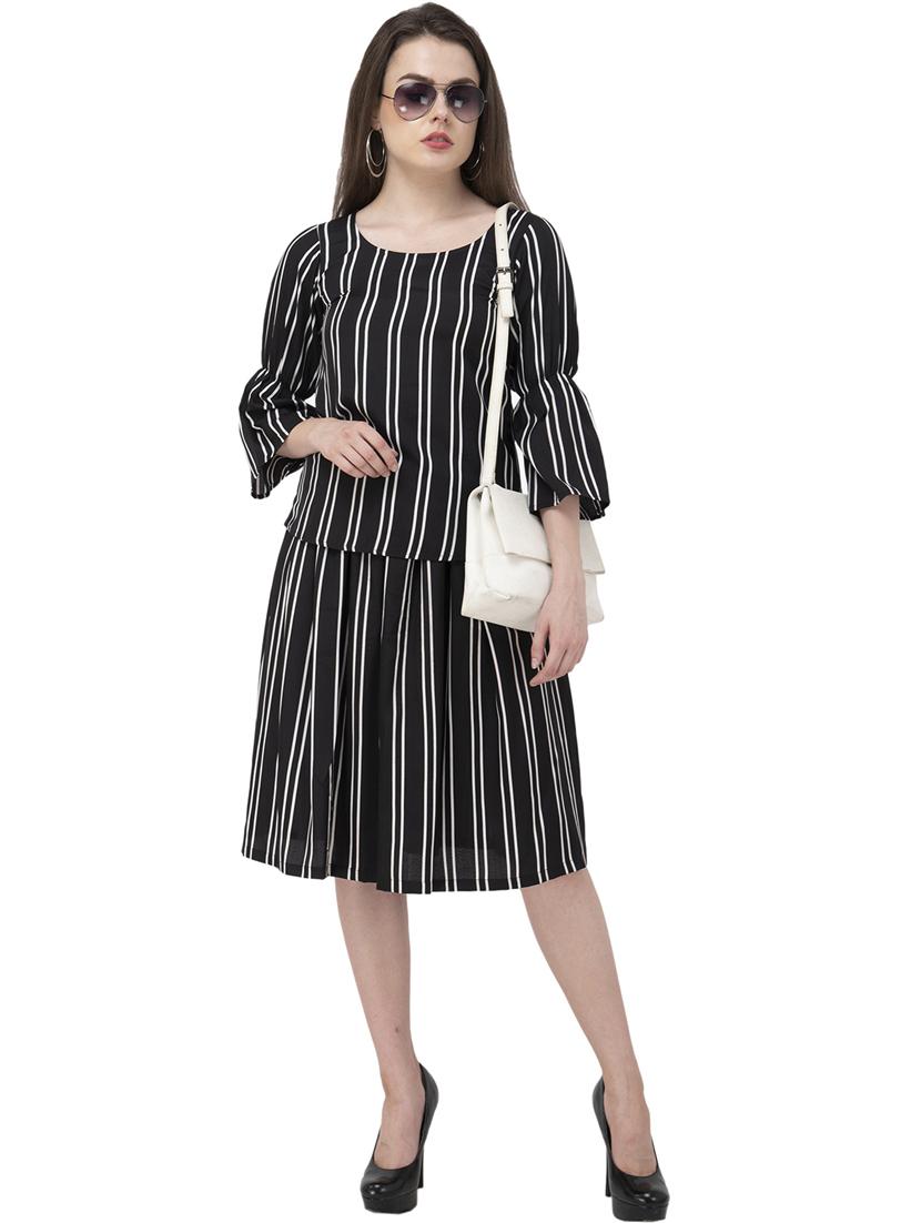 black crepe aline dress - 21244689 - Zoom Image - 0