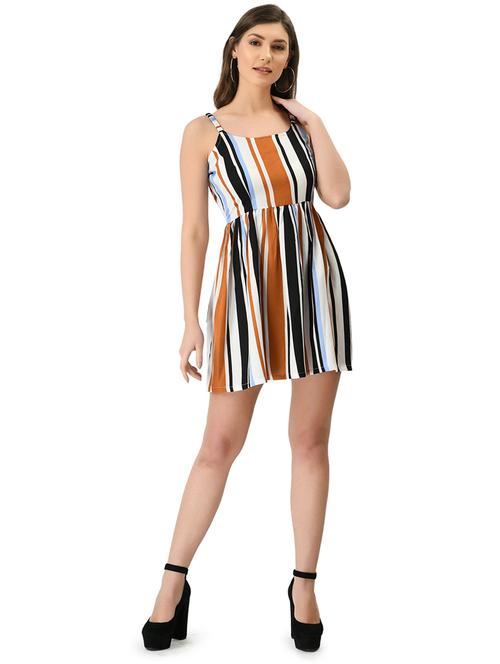 women sleeveless stripes a-line dress - 21244696 -  Standard Image - 0