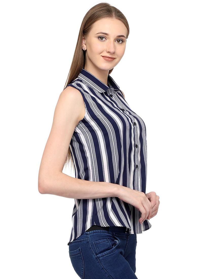 blue striped regular shirt - 21244703 - Standard Image - 1