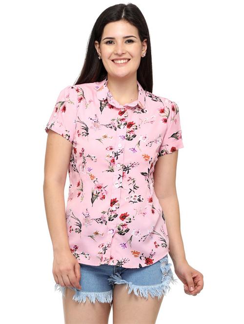 pink floral print regular shirt - 21244713 -  Standard Image - 0