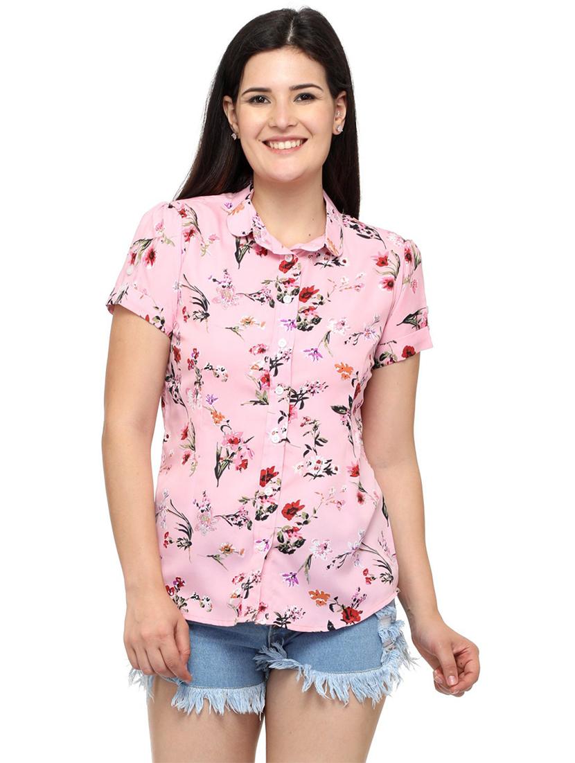 pink floral print regular shirt - 21244713 -  Zoom Image - 0