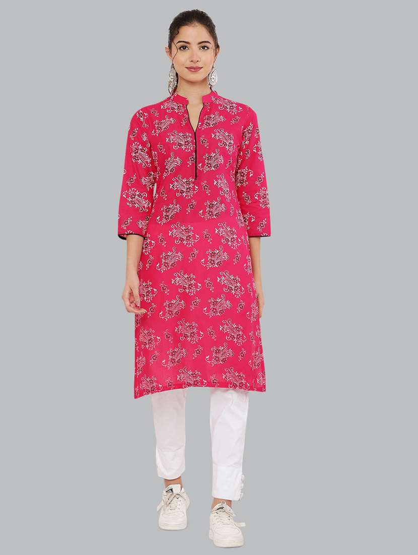 women three quarter sleeve printed kurta