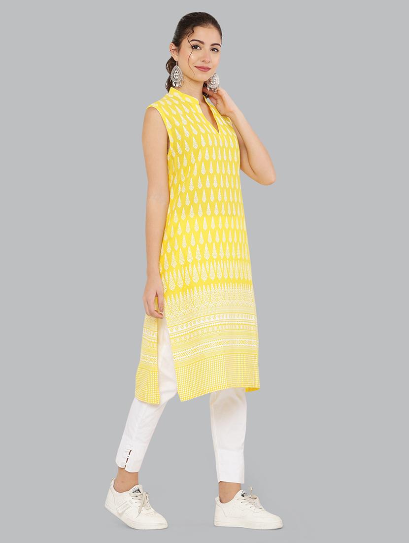 women sleeveless printed kurta - 21244727 - Standard Image - 1
