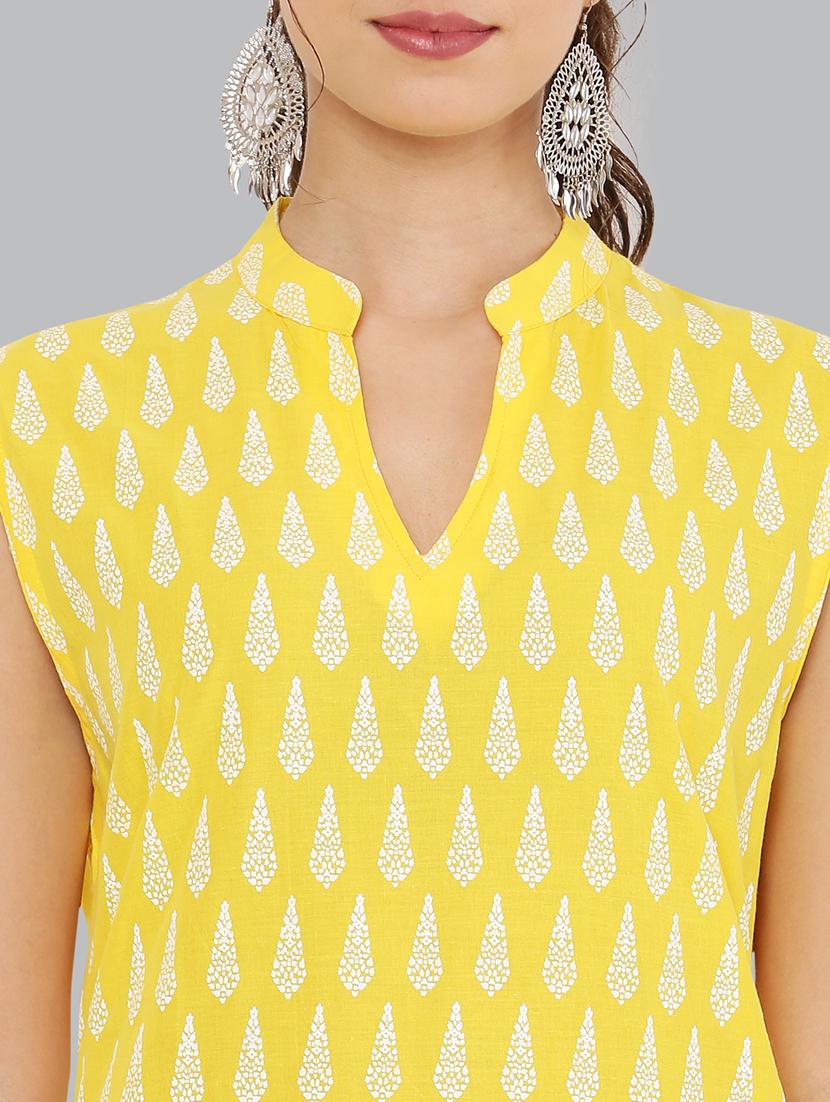 women sleeveless printed kurta - 21244727 - Standard Image - 4