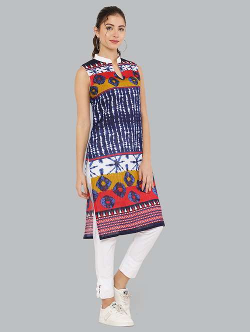 women sleeveless printed kurta - 21244728 - Standard Image - 0