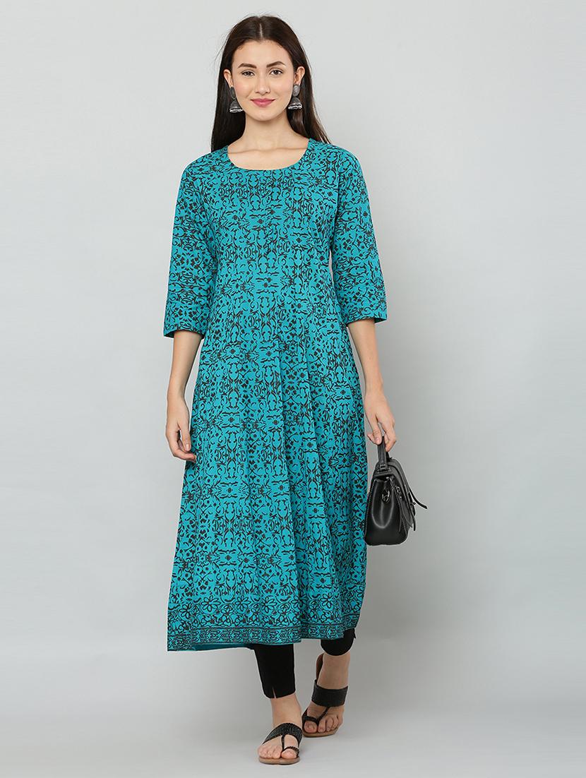 women three quarter sleeve printed kurta - 21244765 - Zoom Image - 0