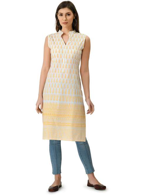 women sleeveless printed kurta - 21244785 - Standard Image - 0