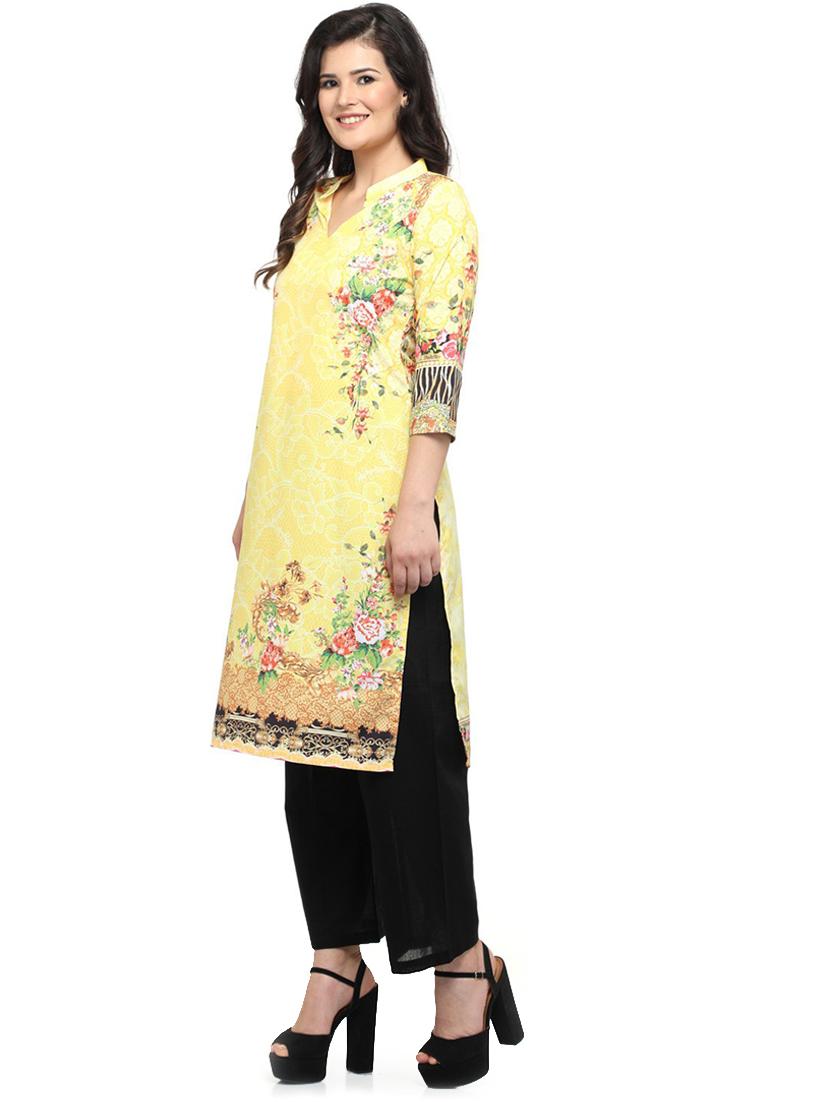 women three quarter sleeve printed kurta - 21244807 - Zoom Image - 0