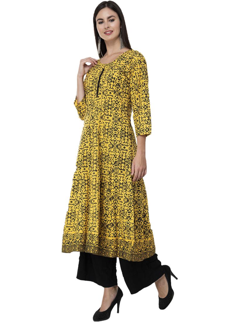 women three quarter sleeve printed kurta - 21244816 - Standard Image - 1
