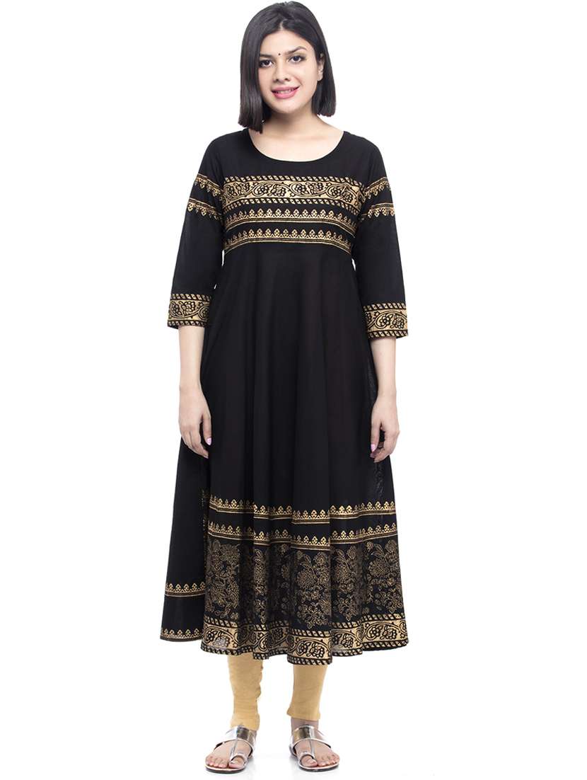 women three quarter sleeve printed kurta