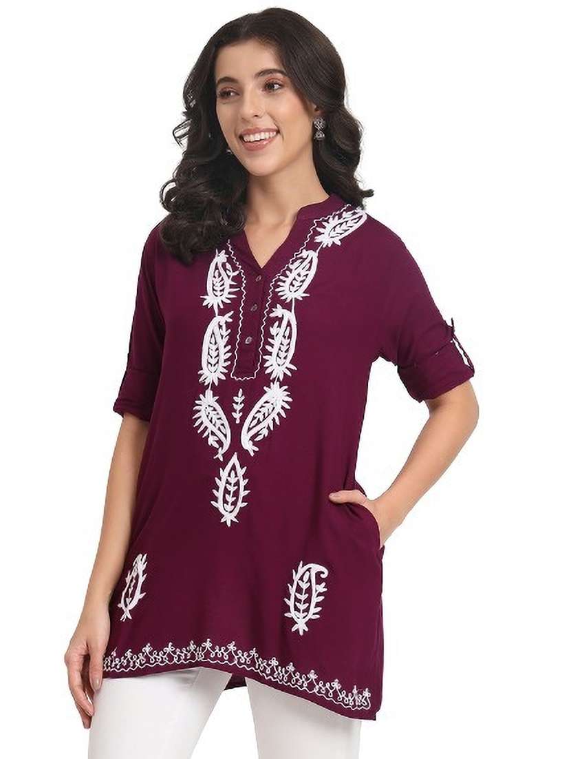 women embroidered regular tunic