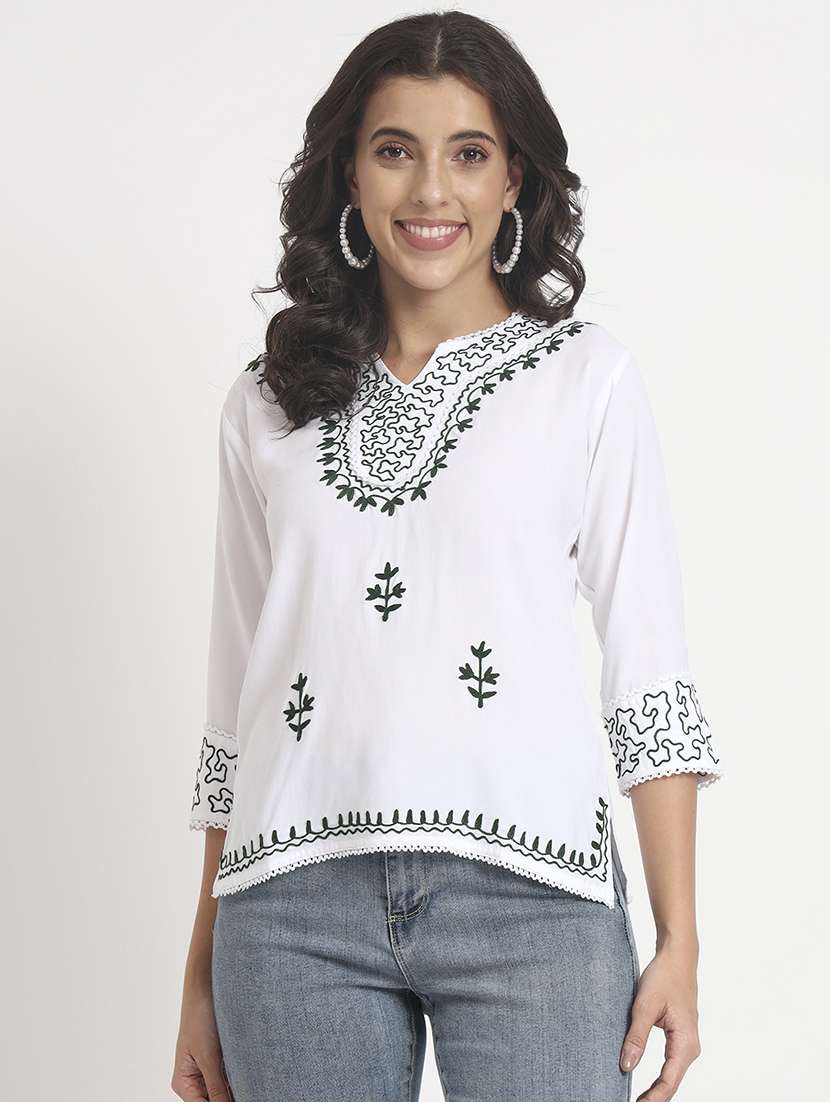 women embroidered regular top
