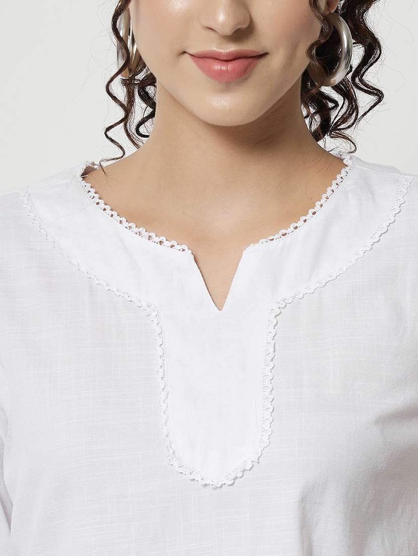 women white three quarter sleeve kurti - 21244938 - Standard Image - 4