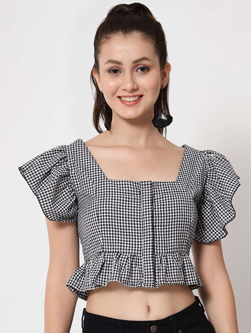 multi colored cotton crop top