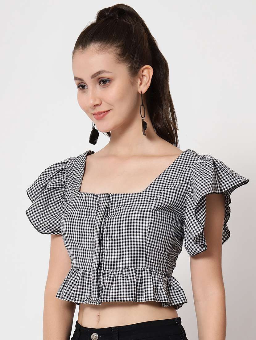 multi colored cotton crop top - 21244940 - Standard Image - 1