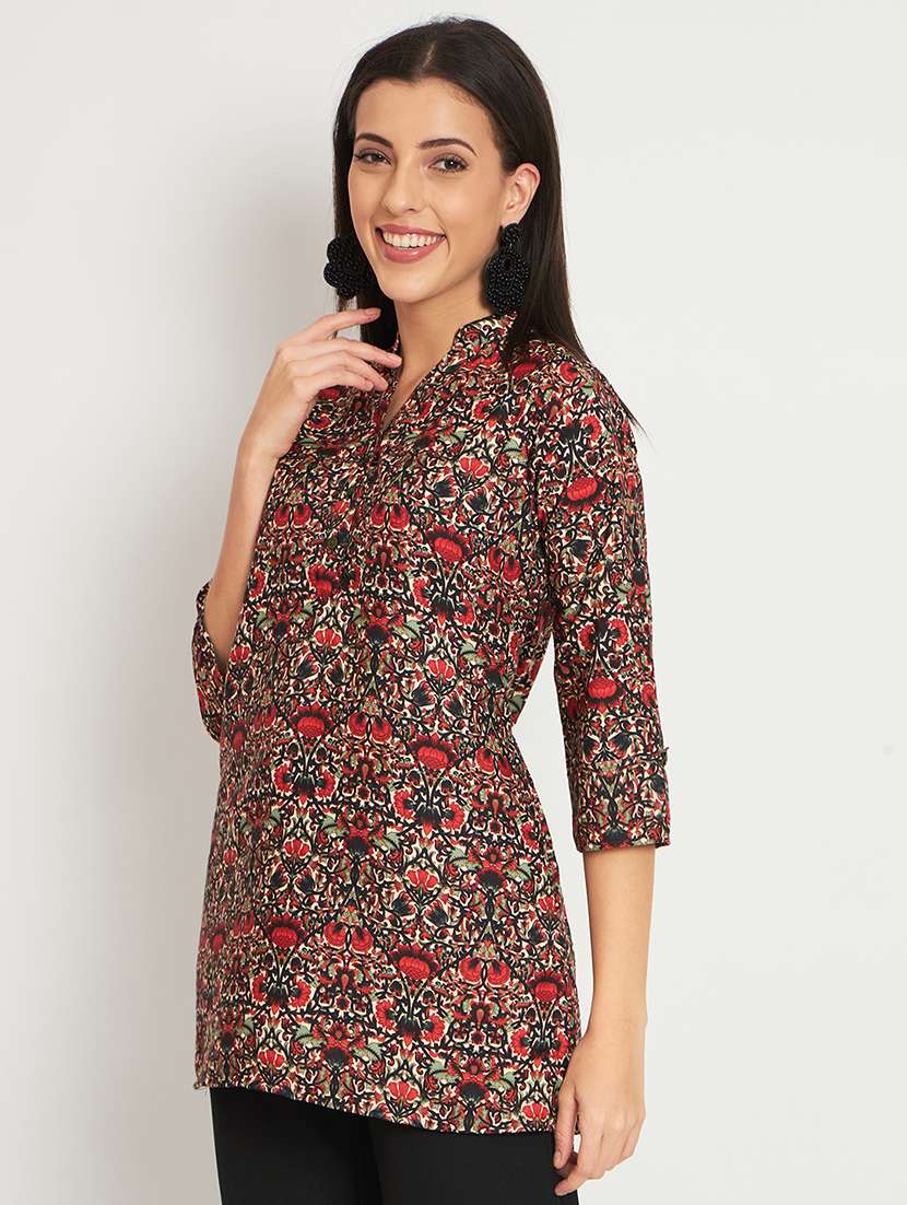 multi colored crepe regular tunic - 21244942 -  Standard Image - 1