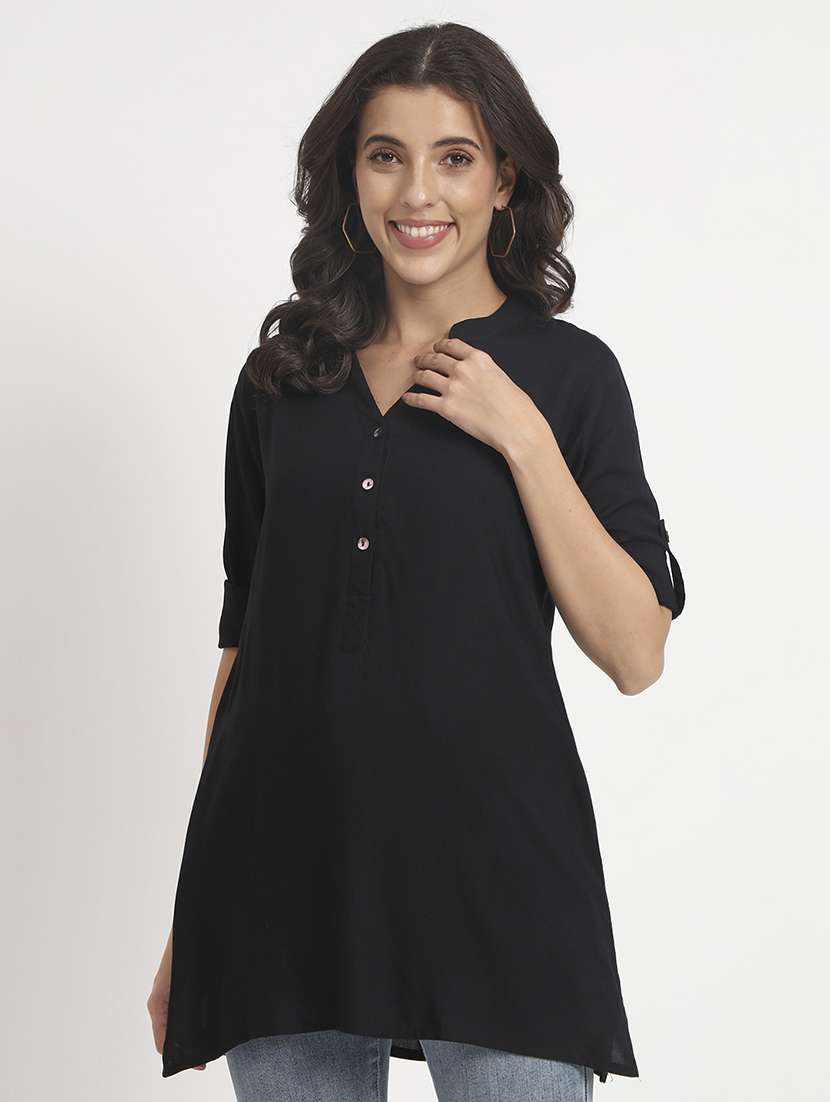 black cotton regular tunic