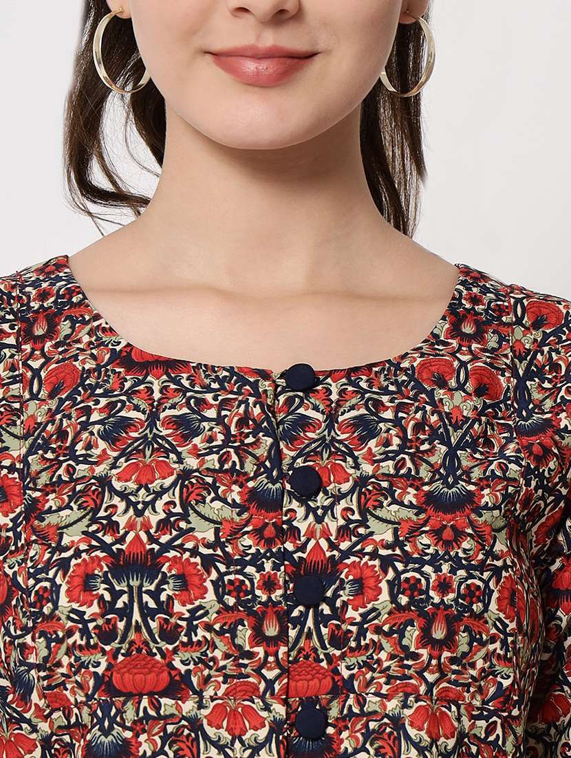 maroon polyester regular tunic - 21244958 - Standard Image - 4