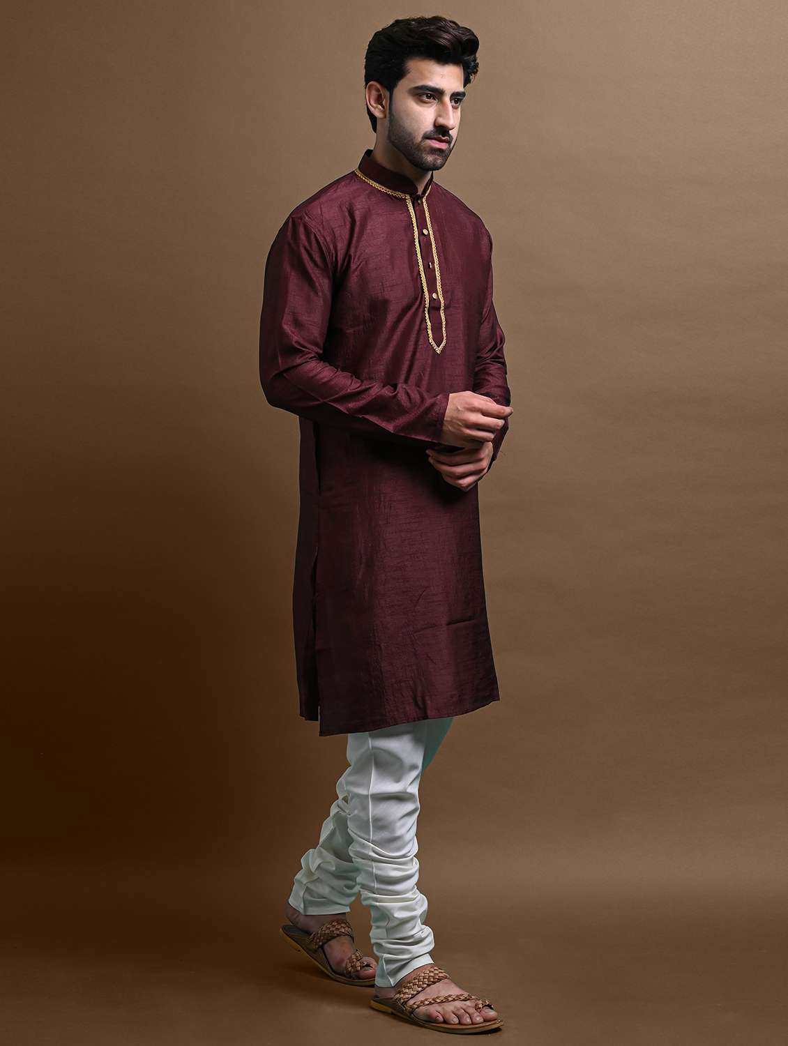 men mandarin neck long kurta  - 21245032 -  Standard Image - 1