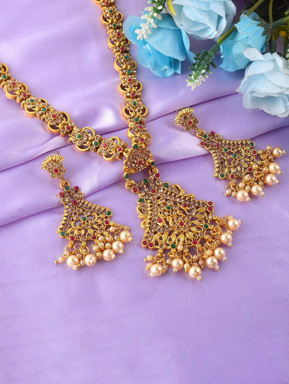 gold brass traditional necklace - 21245237 -  Zoom Image - 0
